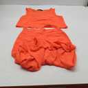 ROYLAMP Women's Summer 2 Piece Outfits Round Neck Crop Basic Top Cropped Wide Leg Pants Set Jumpsuits (Bright Orange) S