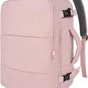 Taygeer Women's Rolling Carry On Backpack with USB Charging Port & Shoe Pouch, 17 inch Laptop Backpack, Pink