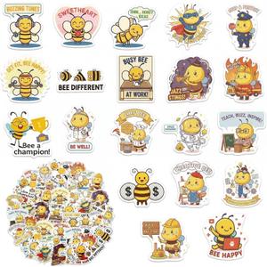 3 x Bememo 200 Pcs Honeybee Stickers Waterproof Vinyl Positive Quotes Yellow, 1.57 inches