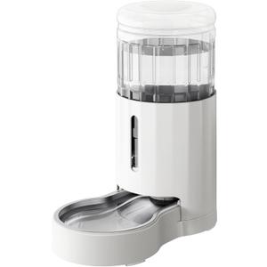 CZPET Automatic 7L Dog and Cat Water Dispenser with Stainless Steel Bowl Gravity Waterer,100% BPA-Free,Large Capacity and Drinking Area Noise-Free for Pets (White)