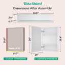 TokeShimi 20x26 Medicine Cabinet Mirror with Storage Tempered, Aluminum Surface Mount or Recessed Medicine Cabinet White with Adjustable Shelves for Bathroom Vanity Modern Farmhouse