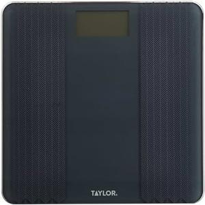 Taylor Glass Textured Paint Herringbone Design Digital Bathroom Scale, Gray, 5273274