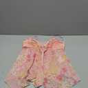 Milumia Women Floral Asymmetrical Flowy Cami Top Y2k Tie Front Spaghetti Strap Mesh Tops (Large, Pink)