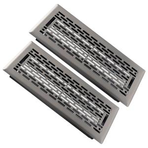 SANYCASA 4x12 Inch Floor Vents 2 Pack Adjustable Airflow Floor Register Walkable Heavy Duty Steel Floor Vent Register with Boston Design - Satin Nickel Floor Vent Grates for Mobile Home