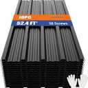 Brakki Metal Roofing Panels 10pcs 52.4 ft², Black Corrugated Galvanized Steel Roof Panels with Screw, Heavy Duty Metal Siding Suitable for Garages Chicken Coop Sheds Stables Patio
