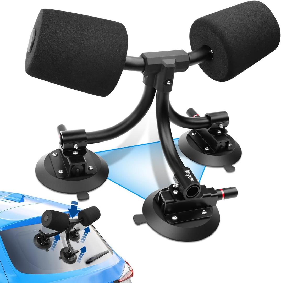 TriGrip Kayak Load Roller,3 Suction Cups Kayak Roller Loader,Kayak Helpers -Pump Vacuum Type- Kayak Roof Roller Loader Load Assist Mount,Kayak Loader Lift Assist System for Car SUV,Kayak Accessories (Stealth Black)