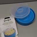 Goodful Silicone Popcorn Popper, Collapsible Hot Air Microwavable Popcorn Maker, Bowl Made without BPA, Blue