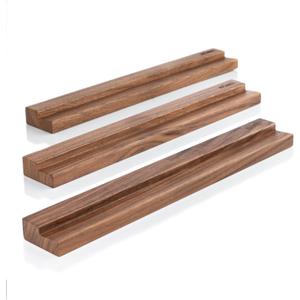 Vinyl Record Shelf - 3 Display Ledges Made of Solid Walnut -A Wall Mount for Your Favorite or Now-Playing Records -This Vinyl Record Holder Fits All Records (Walnut)