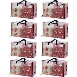 VENO 8 Pack Clear Extra Large Moving Bags & Storage Totes, Heavy Duty Organizer with Reinforced Handles & Strong Zippers for Clothes, College Dorm Essentials, Moving Supplies
