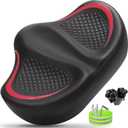 CDYWD New Noseless Bike Seat for Men Women Comfort, Extra Wide Soft Padded Bicycle Seat, Large Comfortable Bike Saddle for Peloton, Stationary Exercise Bike, Ebike, Scooter, Beach Cruiser, City Bike