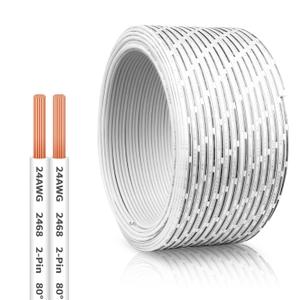 100 FT 24 AWG Universal Garage Door Wire, 2-Conductor Garage Door Sensor Wire, Garage-Doors Opener Wires for Control Station and Sensor, Low-Voltage Applications, Intercoms, Thermostat Controls