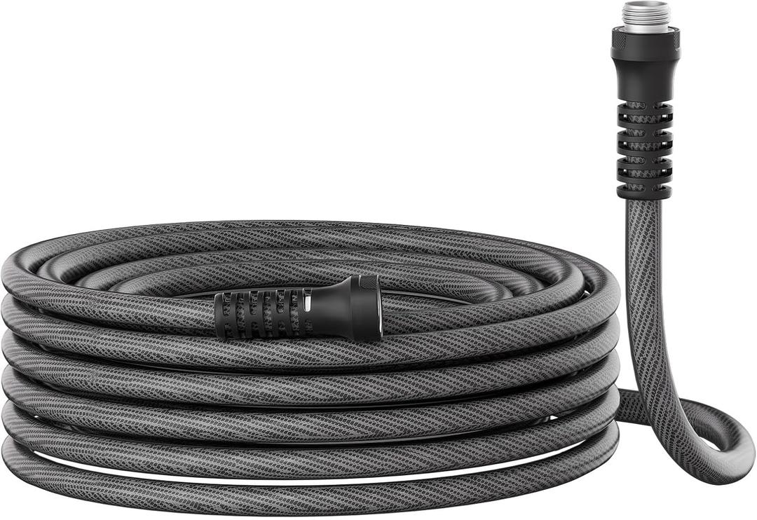 Garden Hose 50ft x 5/8",Flexible Water Hose,Lightweight Braided Hose with Swivel Handle,Leak-Free Connections, Male to Female Fittings, Kink Resistant Durable Hybrid Hose,Grey