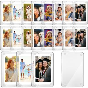 Remerry 24 Pcs Acrylic Fridge Magnetic Frames for Photos Compatible with Polaroid Instax Mini Pictures Double Sided Clear Fridge Magnetic Frame for Family Friend Class of 2026, 2.36 x 3.54 Inch