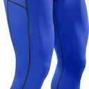 Runhit Mens Compression Pants Running Tights Pockets Sports Leggings Spandex Workout Cycling Athletic Thermal