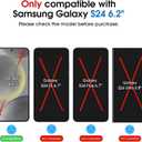 amFilm Auto-Alignment OneTouch for Samsung Galaxy S24 6.2'' Privacy Screen Protector + Camera Lens Protector, Tempered Glass, 30 Seconds Installation, Bubble Free, Privacy Protection 2+2 Pack
