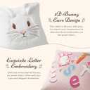 Ashler Easter Pillow Covers 18x18 Set of 2, Cute Pink Bunny with 3D Ears Embroidery, Velvet Soft Decorative Throw Pillow Covers for Spring Easter Home Decor, Living Room, Bedroom, Couch, Sofa