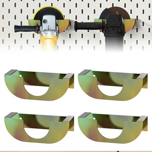 4PCS Angle Grinder Holder Wall Mount, Heavy Duty Solid Steel Angle Grinder Hanger, Polisher Holder Stand, Angle Grinder Storage Rack For 5 inch Grinder, Buffer Polishers, Hand Sander, Impact Wrench