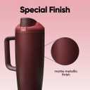 Owala FreeSip Tumbler Insulated Stainless Steel Water Bottle with Built-in Straw and Side Handle, For Travel, Work, School, and Sports, 40oz, BPA Free, Leak Proof, Black Cherry
