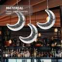 Hanging Moon Disco BallMirror Disco Ball Rotating Glass Mirror - with Attached String for Birthday Wedding,Party,Room,Home,Bar (20X16CM)