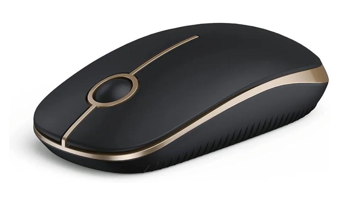 VssoPlor Wireless Mouse, 2.4G Slim Portable Computer Laptop Mouse with Nano Receiver Quiet Silent Optical Mice for Notebook, PC, Laptop, ComputerBlack