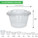 Galashield [100 Sets] 4 oz Small Plastic Containers with Lids, Jello Shot Cups, Disposable Portion Cups, Condiment Containers with Lids, Souffle Cups for Sauce and Dressing