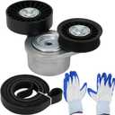 Engine Serpentine Belt Tensioner Drive Kit Compatible with Dodge Ram 1500 2002-2007, Dakota 2000-2007, Durango 2000-2003 3.7L 4.7L Replace # 39120 6PK2224