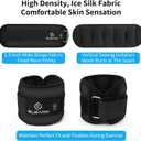 ELEAMY Ankle Weights for Women & Men - 1lb Pairs for Walking, Running, Yoga, Fitness - Premium Ice Silk Fabric - Comfortable, Durable & Tear Resistant, 1.0 Lbs Each