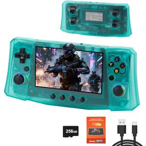 2025 New R50 Retro Handheld Game Console, 50000 Preloaded Games, 256GB Expandable Storage, 4.5 Inch IPS HD Screen, Portable Gaming Device with Long Battery Life (Green)