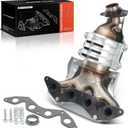 A-Premium Exhaust Manifold Catalytic Converter W/Gasket Kit Direct-Fit Compatible with Honda Civic & Acura EL 2001-2005 L4 1.7L, Front Side - EPA Compliant