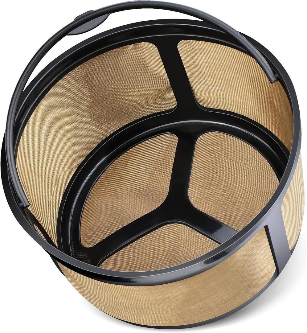 Reusable 8-12 Cup Basket Gold Mesh Coffee Filter for Keurig K-Duo Essentials and K Duo Brewers Machine, Replaces your Paper Coffee Filters, BPA Free (1 Pack)
