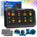 MICTUNING P1B RGB 8 Gang Switch Panel, Multifunction Toggle Momentary Flash Strobe Pulsed Switch Pod with Backlit Off, 5-Level Brightness Circuit Control Relay System Box for Truck RV Offroad Marine
