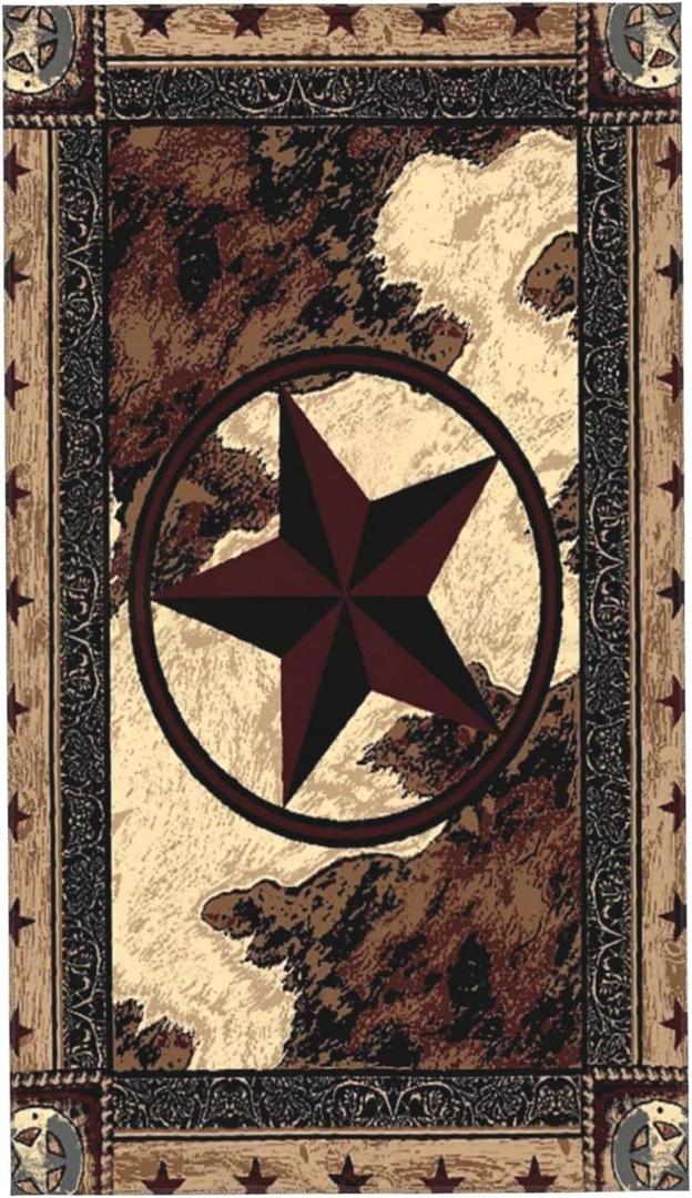 Brown Hand Towels for Bathroom,Set of 2,Western Texas Star Vintage Style Stars On Wood Panel Print Rustic,Soft Absorbent Small Bath Towel Kitchen Dish Guest Towel Home Decor 15.7"x27.5"