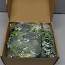 N&T NIETING 4 Pack Artificial Eucalyptus Garland with Lights, 6FT Artificial Greenery Garlands, Battery Operated Twig Vine for Room Stairs Mantle Wedding Holiday Decoration Indoor Outdoor