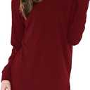 Womens Fall Long Sleeve Cotton Loose Comfy Casual Tunic Tops, S