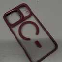 for iPhone 17 Pro Max Magnetic Case with Kickstand, [Compatible with MagSafe] Built in Stash Stand Clear Shockproof Soft Cover Camera Lens Protection Case for iPhone 17 Pro Max 6.9", Wine Red