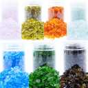 Crushed Glass Set of 7,Broken Glass Stones,1-3mm (Multicolor-e)