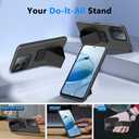 Compatible for Xiaomi Redmi 15C 4G Phone Case, Multi-Functional Magnetic Folding Kickstand/Stand Silicone TPU Slim Fit Shockproof Protective Cover Case for Xiaomi Redmi 15C 4G 2025 - Black