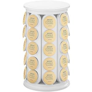 K Cups Holder,K Cup Carousel, Coffee Pods Storage Organizer Stand, New Modern Design, Home or Office Kitchen Counter Organizer Capacity of 40 Pods, White