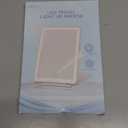 Travel Mirror with Light, Rechargeable Portable Makeup Mirror with Battery-Powered, 3 Colors LED Lighting, Dimmable Touch Screen Vanity Lighted Mirror