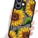 Fiyart Designed for iPhone 16 Plus Case Cute Sunflower Flowers Design Compatible with MagSafe,Soft Bumper with Hard PC Back Anti-Scratch Phone Cover for Women Girls 6.7"-Yellow