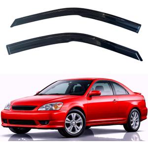KPY Rain Guards Fit for 2001-2005 Honda Civic Coupe, Out-Channel Window Visors Vent Wind Deflectors 2PC, Car Accessories for 01-05 Civic Coupe (Coupe Only)