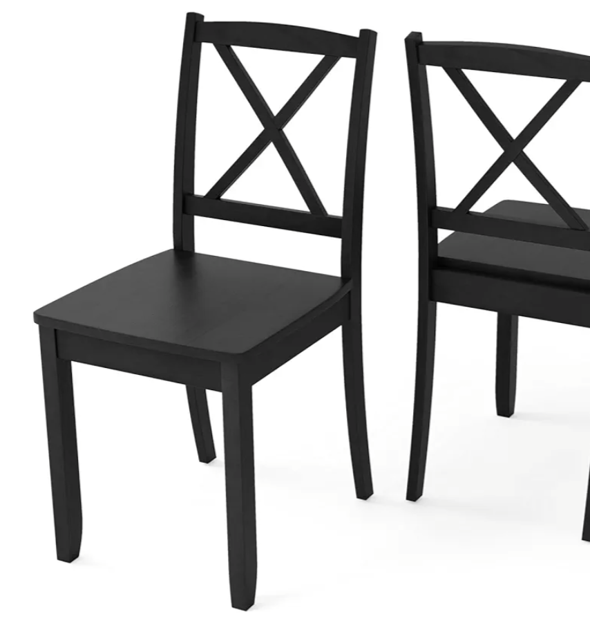 Giantex Wood Dining Chair 1Pcs, Armless Kitchen Chair w/Rubber Wood Legs & Curved Backrest, Farmhouse Cross Back Diner Chair, Wooden Side Chairs for Home Dining Room, Load 400 LBS, Black Giantex Wood Dining Chair 1Pcs, Armless Kitchen Chair w/Rubber Wood Legs & Curved Backrest, Farmhouse Cross Back Diner Chair, Wooden Side Chairs for Home Dining Room, Load 400 LBS, Black
