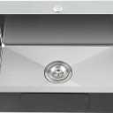 22" Kitchen Sink Drop in, 22" x 18" Single Bowl Sink Topmount 18 Gauge Stainless Steel Kitchen Sink (Brushed)