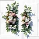 Wedding Arch Flowers, 2pcs Eucalyptus Leaves Corner Peony Floral Swags, Artificial Greenery Flower for Sheer Drapes, Wedding Chair, Arbor, Wedding Ceremony and Reception Arrangement Decoration