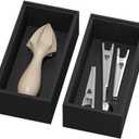 Bamboo Drawer Organizer, Small Silverware for Kitchen Drawer, Stackable Utensil Organizer, 2 Pcs Flatware Organizer, Wooden Storage Box Tray (Black, 6 X 3 X 2 Inch)