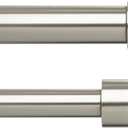 Umbra Cappa Double Curtain Rod, Includes 2 Matching Finials, Brackets & Hardware, 66 to 120-Inch, Nickel