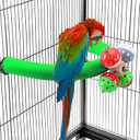 U Shape Parrot Perch Stand Toy Bird Platform Sand Paw Grinding Clean Stick Exercise Conure Budgie Cockatiel Cage Accessories (Green-Rotate)