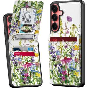 Bemal for Samsung Galaxy S25 Plus Wallet Case with Card Holder, Fashion Printed, RFID Blocking, PU Leather Kickstand, Magnetic Closure, Shockproof Phone Cover for Women Men, Blooming Floral