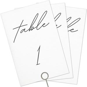 Black Table Numbers - Wedding Reception Cards 1-30, 4x6 inches