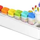 Weekly Pill Organizer 1 Time a Day, HIONXMGA Detachable Travel Pill Box 7 Day, Large Medicine Pill Case Container for Daily Medication Vitamin Supplement Fish Oil, Portable Week Pills Holder, White